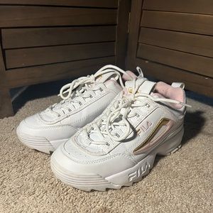 Pink and White Filas